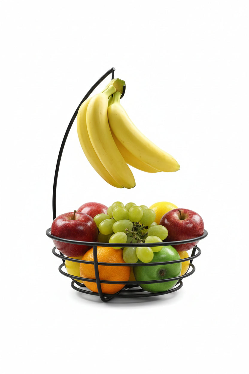 Metal Fruit Basket with Banana Hanger
