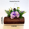 Wood Textured Hanging Artificial Flower Pot