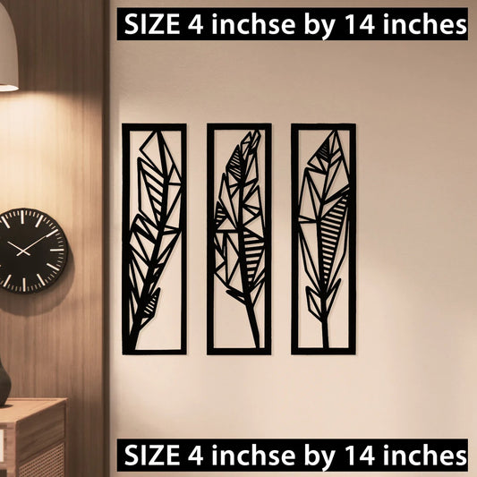 3 Piece Wooden Leaf Wall Art