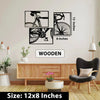 Wooden Bicycle Wall Art – Set of 3