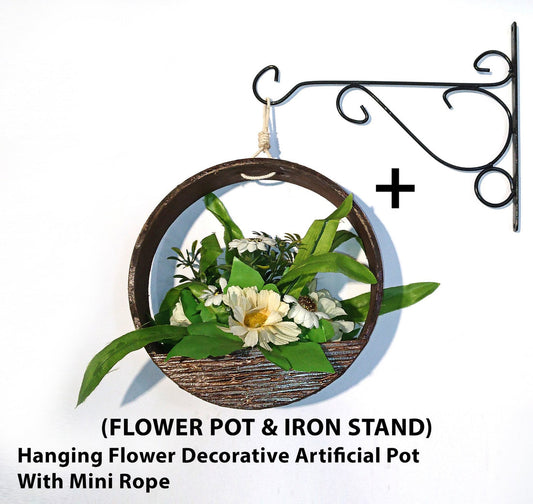 Decorative Flower Pot with Iron Stand