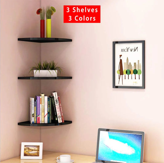 Floating Corner Shelves – Set of 3