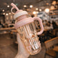 Ice Cream Straw Sipper Bottle – Kids Leakproof Water Cup with Handle